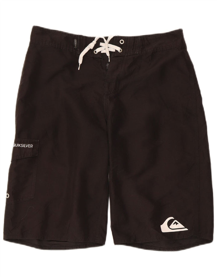 Pantaloni scurți de înot grafic Quiksilver pentru bărbați, poliester negru mic