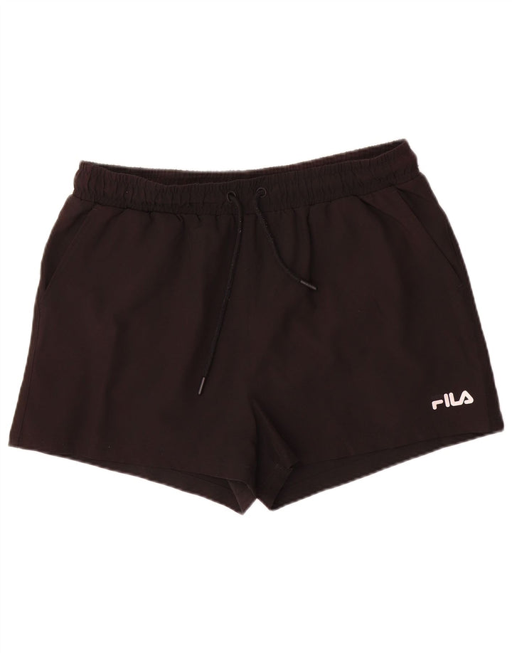Pantaloni scurti sport Fila pentru femei UK 14, mari, negru, poliester