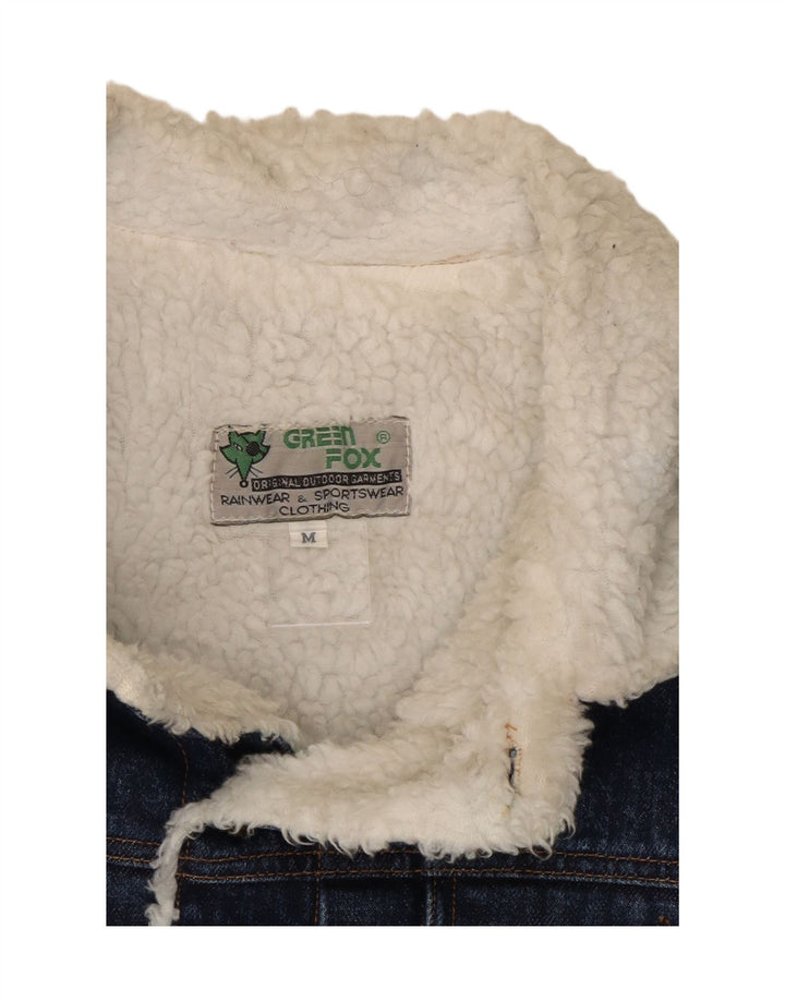 GREEN FOX Jachetă de blugi Sherpa pentru bărbați UK 38 Medium Blue