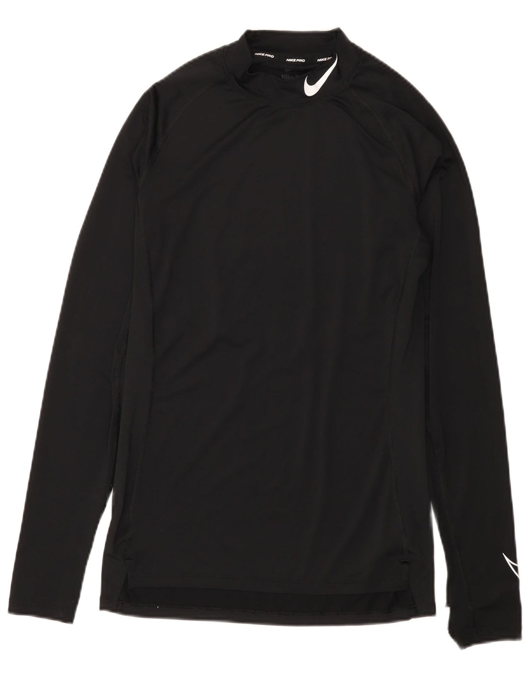 Top grafic Nike Dri Fit pentru bărbați cu mânecă lungă, poliester mediu negru