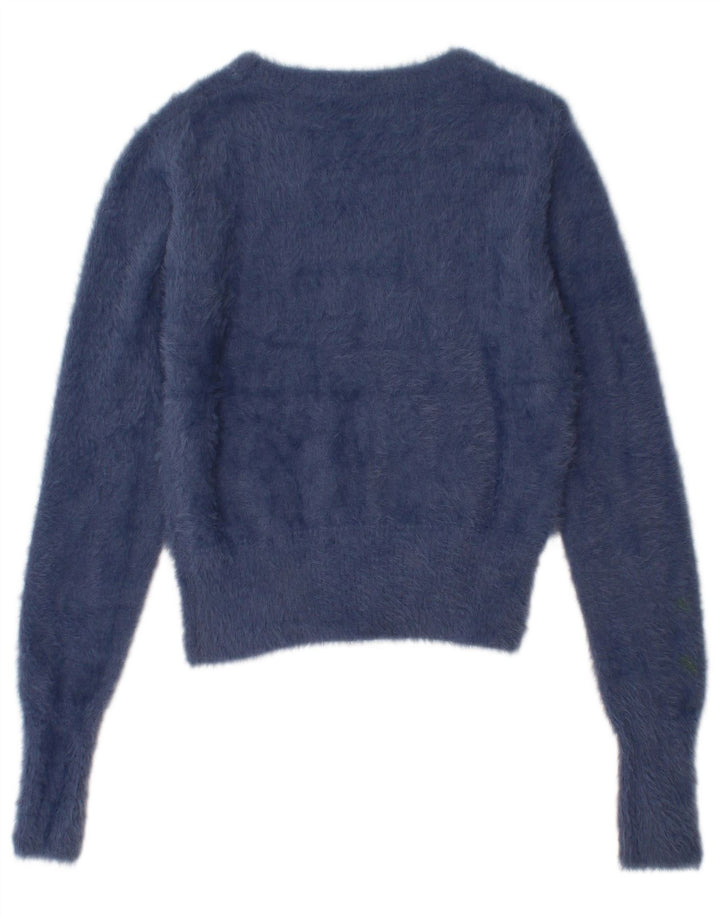 Pulover de damă ZARA cu decolteu cu barcă, mijlociu, bleumarin, UK 12