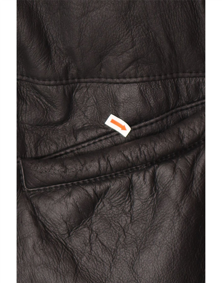 Palton supradimensionat din shearling pentru femei VINTAGE UK 16 mare negru