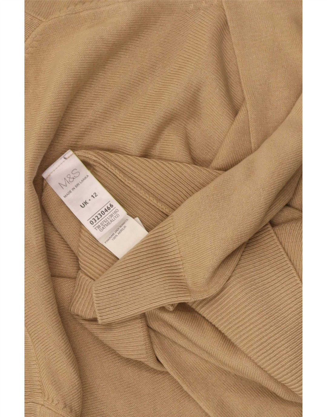 Pulover pentru femei Marks & Spencer cu gât rulat UK 12 maro mediu acrilic