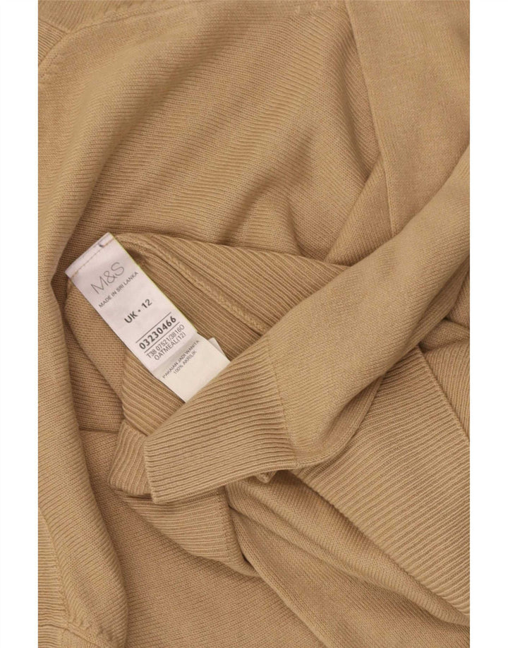 Pulover pentru femei Marks & Spencer cu gât rulat UK 12 maro mediu acrilic
