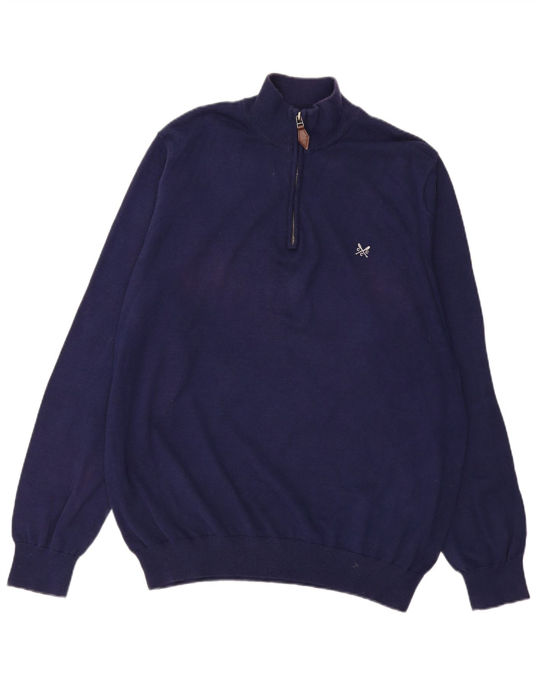 CREW CLOTHING Pulover pentru bărbați cu fermoar și gât, bumbac bleumarin 3XL