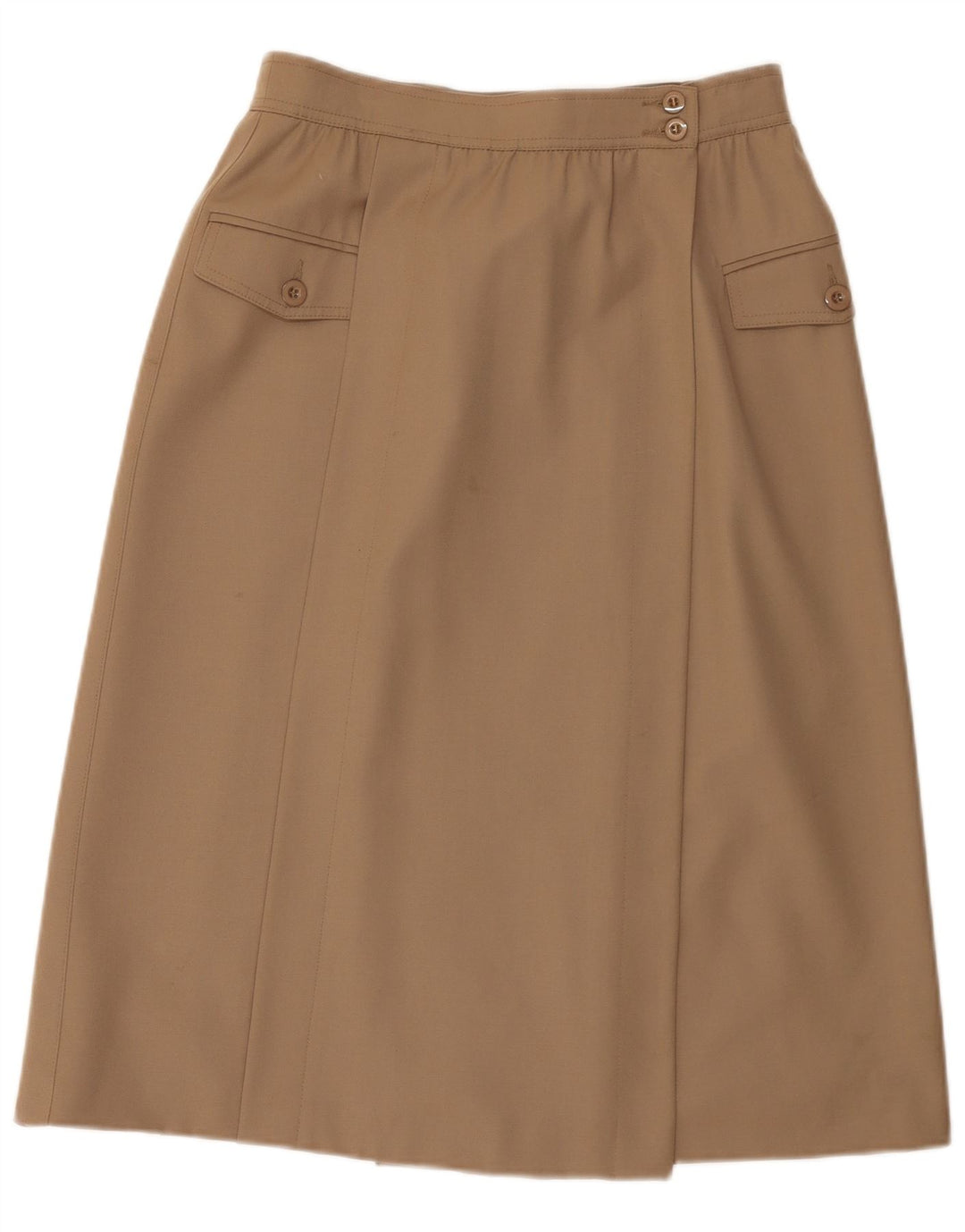 Escada Fusta Midi Wrap EU 38 Medium W28 Maro Lână Nouă