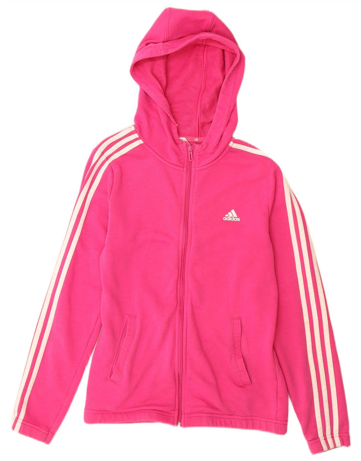 Pulover ADIDAS pentru fete, cu fermoar, 14-15 ani, bumbac roz