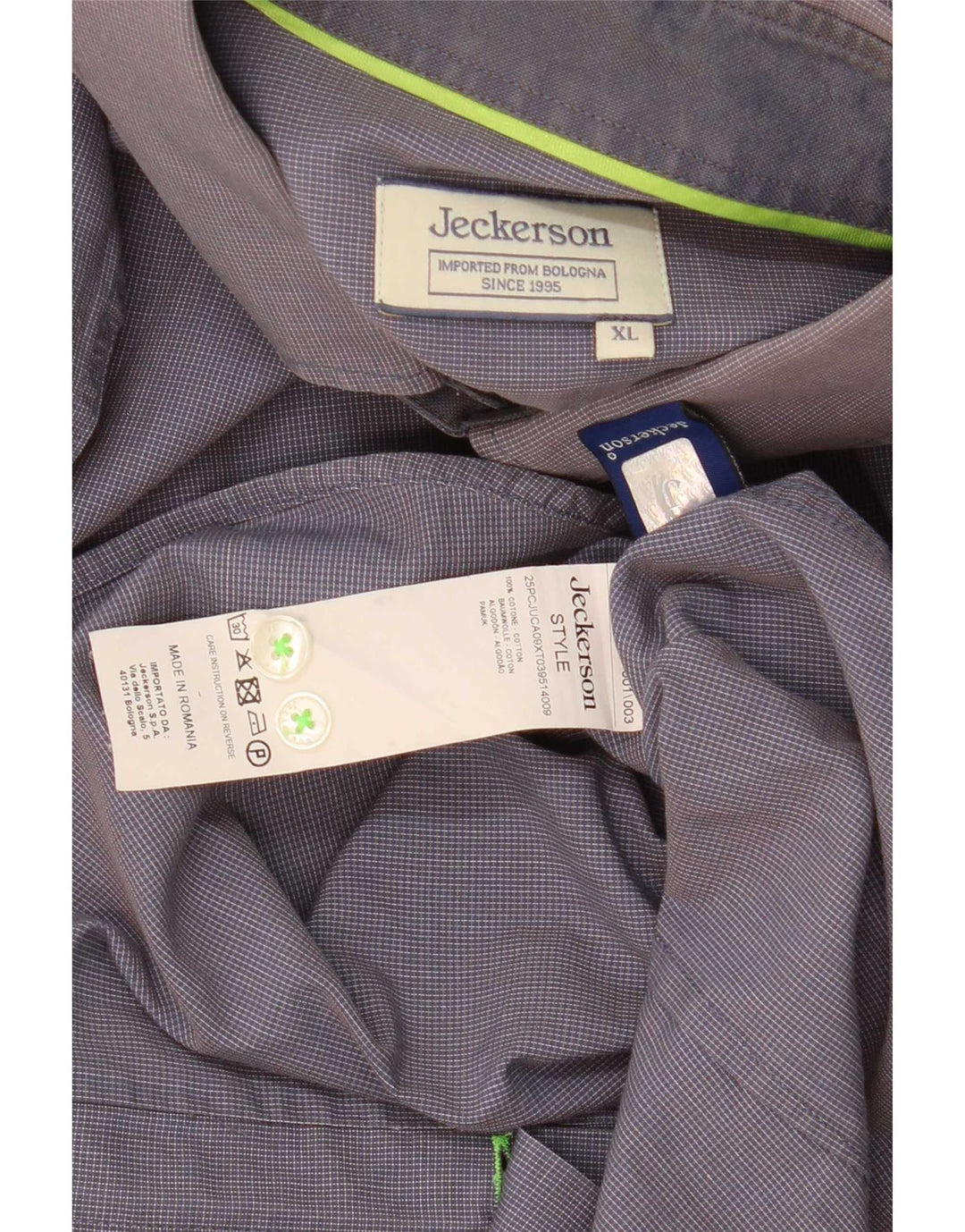 Cămașă pentru bărbați Jeckerson XL Blue Check Bumbac