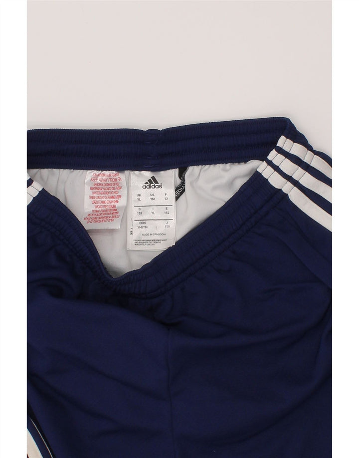 Pantaloni scurți sport Adidas Climalite pentru băieți 13-14 ani, albastru bleumarin, poliester