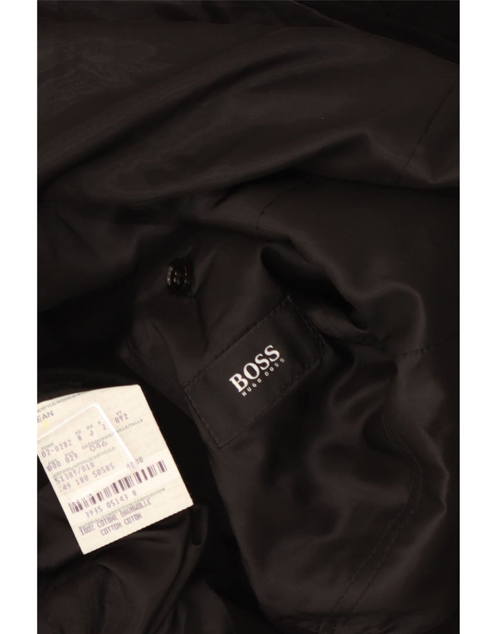 Blazer pentru bărbați Hugo Boss, cu 3 nasturi, IT 46, bumbac color bloc negru mic