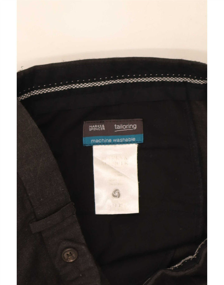 Marks & Spencer Pantaloni drepți pentru bărbați L34 L31 Lână neagră