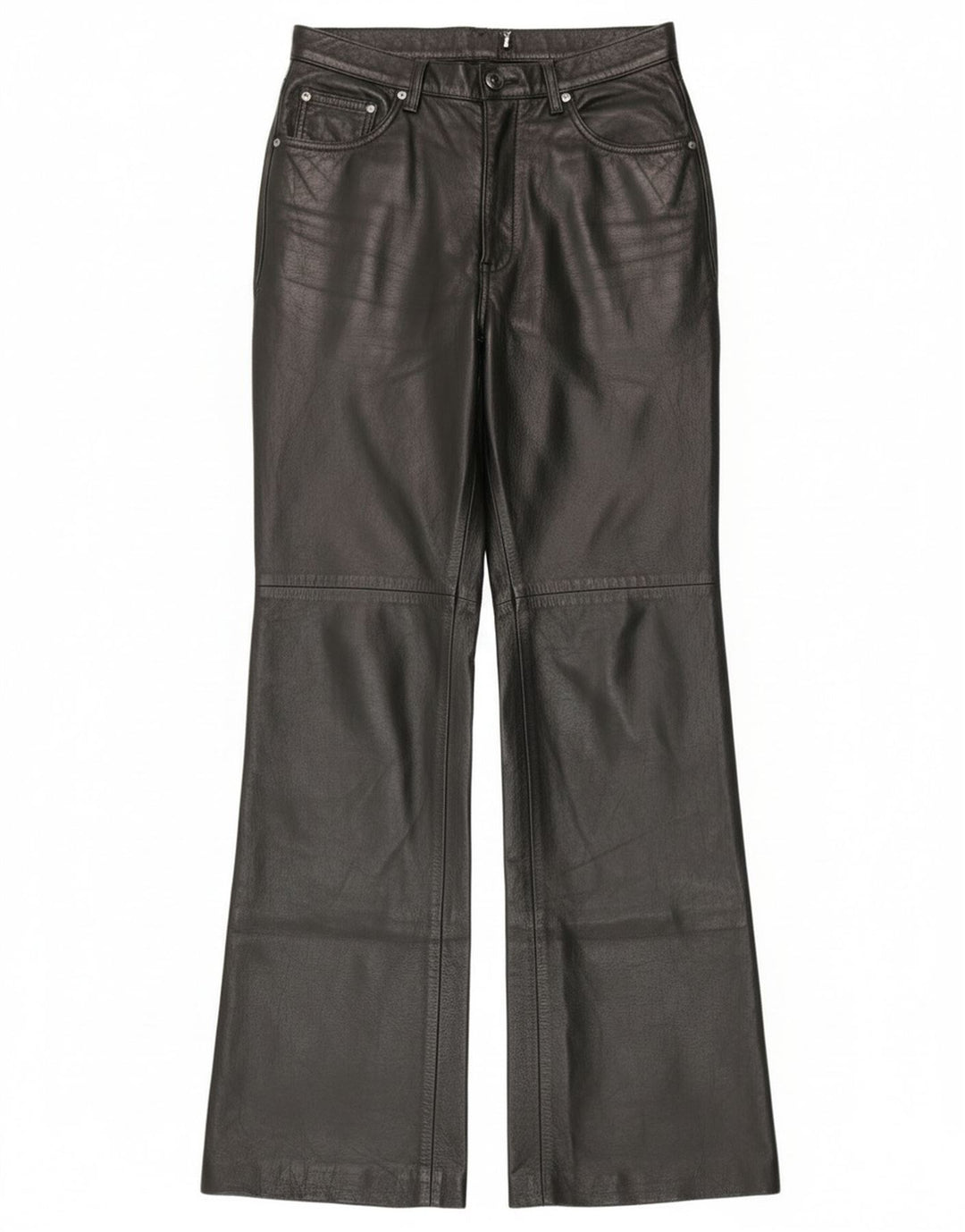 Pantaloni vintage din piele bootcut pentru femei IT 44 Medium W28 L30 Piele neagră