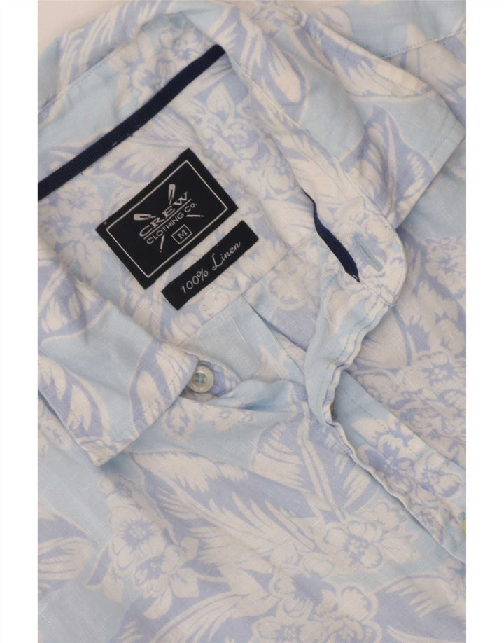 Crew Clothing Cămașă cu mânecă scurtă pentru bărbați, albastru mediu, cu flori