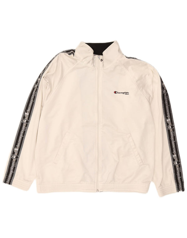 Jachetă de top pentru trening grafic pentru bărbați Champion, cu dungi albe medii