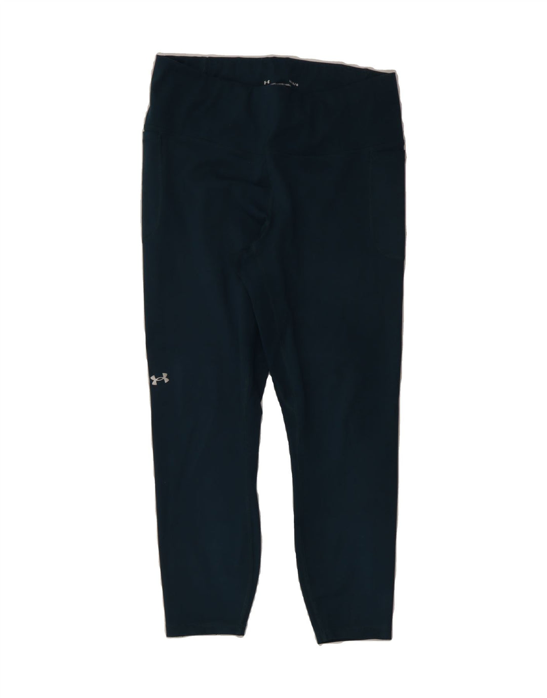 UNDER ARMOUR Womens Capri Leggings UK 16 Large Navy Blue Polyester Vintage Under Armour and Second-Hand Under Armour from Messina Hembry 