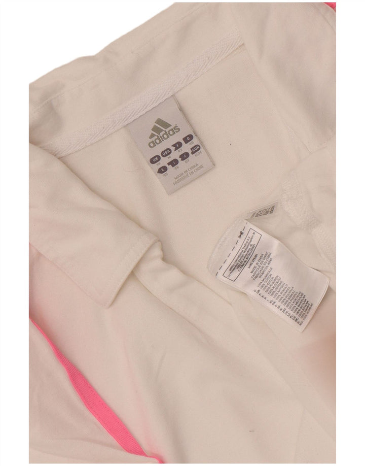 Tricou polo Adidas pentru femei UK 14 Medium White Bumbac