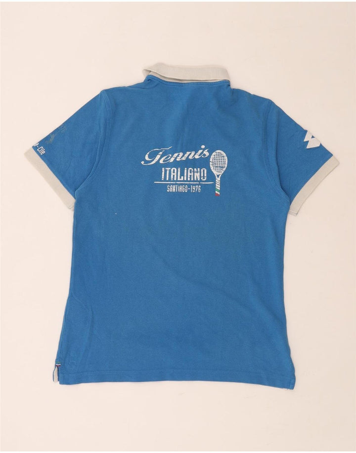 Tricou polo LOTTO pentru femei Italia Graphic Rugby UK 14, mare, albastru, bumbac