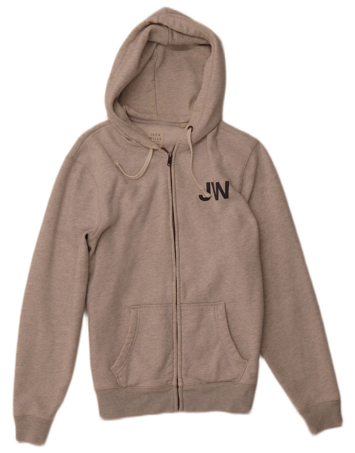 JACK WILLS Pulover pentru bărbați, cu fermoar, bumbac, gri mic