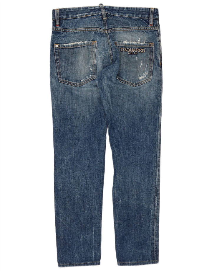 Dsquared blugi slim învechiți pentru bărbați IT 46 mici L32 L30 bumbac albastru