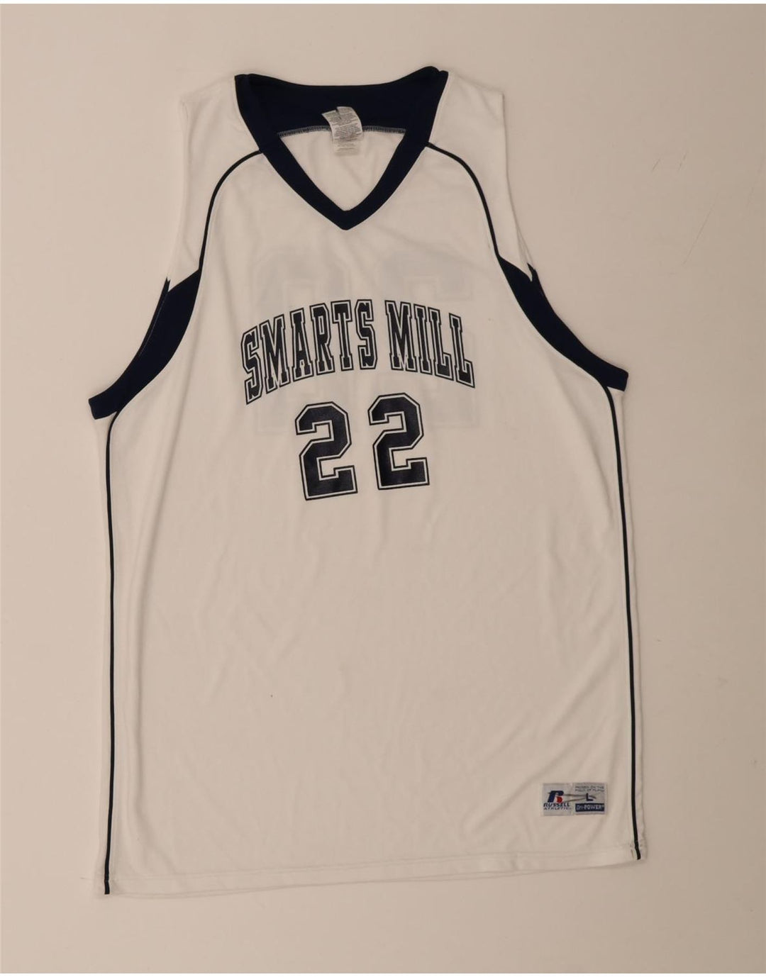 Vestă grafică pentru bărbați Russell Athletic Top mare, alb, poliester color bloc