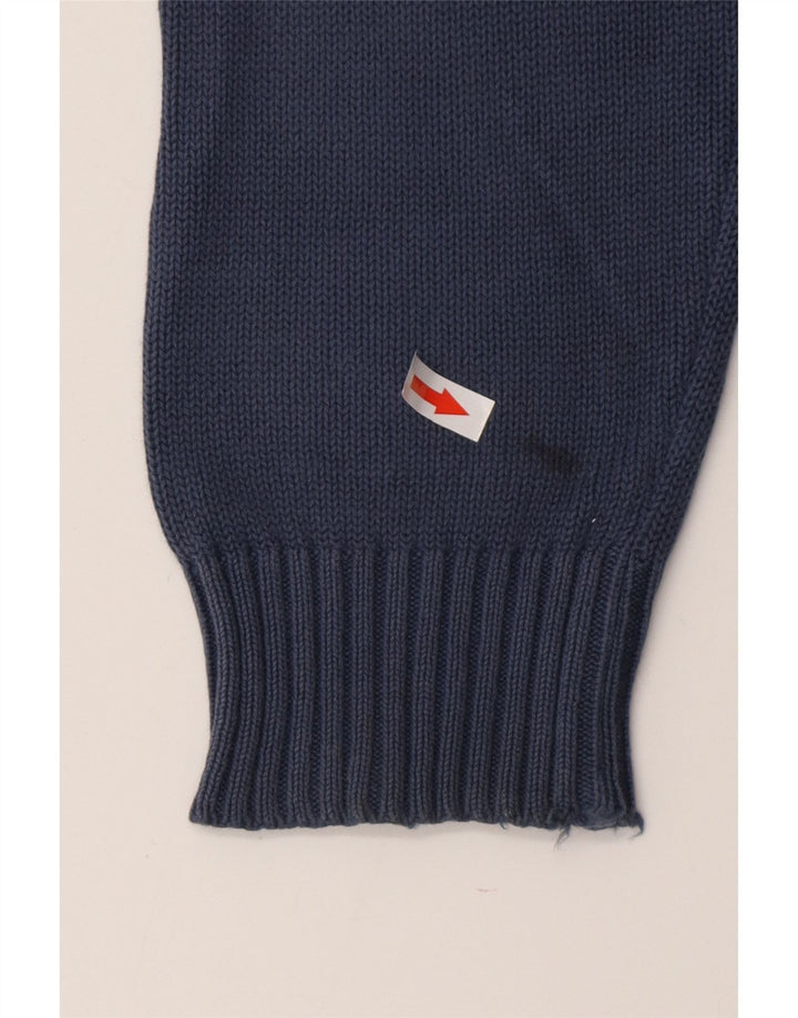 HACKETT Pulover pentru bărbați cu gât roșu, bumbac mediu albastru bleumarin