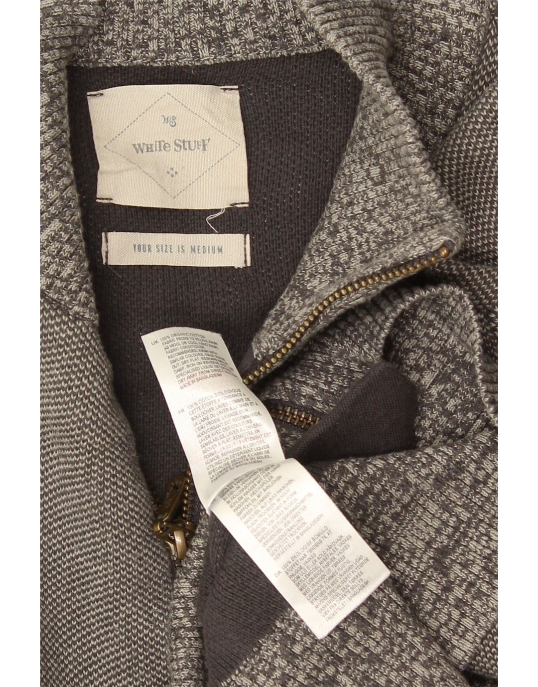 Pulover Cardigan pentru bărbați White Stuff, bumbac gri mediu