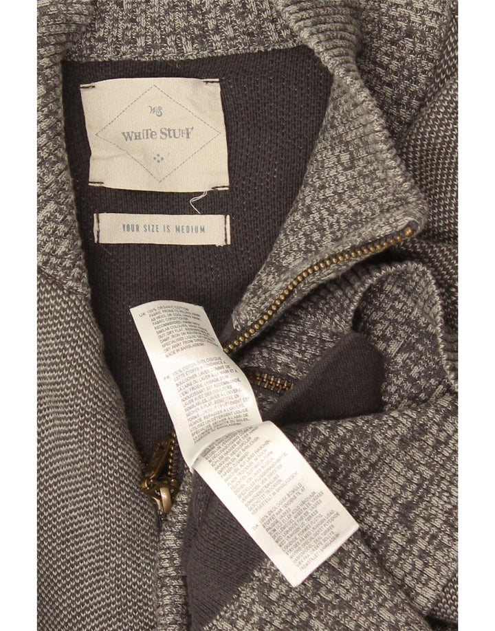 Pulover Cardigan pentru bărbați White Stuff, bumbac gri mediu