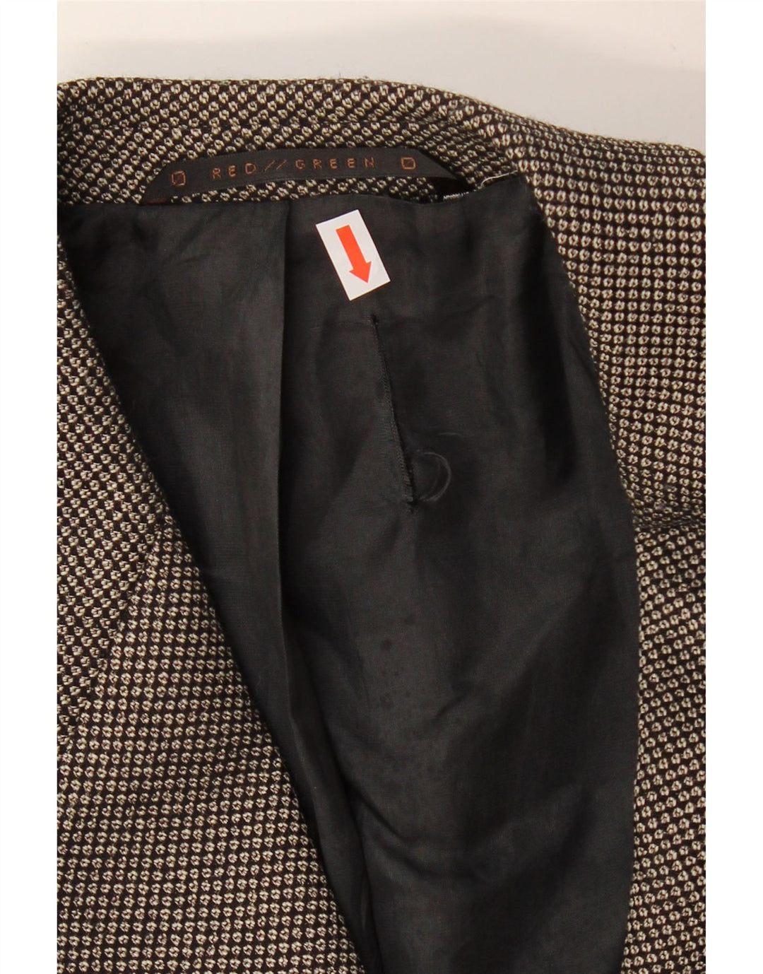 REDGREEN Jachetă pentru bărbați cu 3 nasturi EU 50 Lână mare cu pete gri