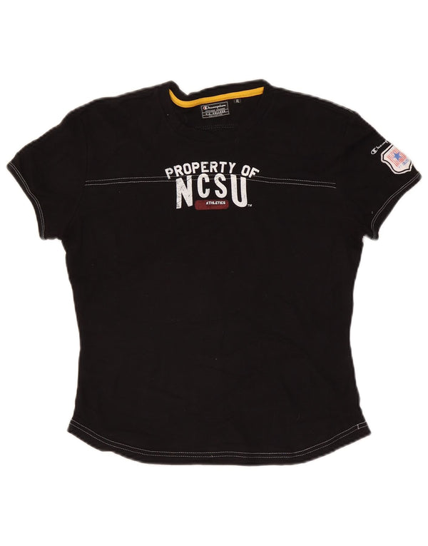 Tricou grafic Champion pentru femei Top UK 18 XL Negru
