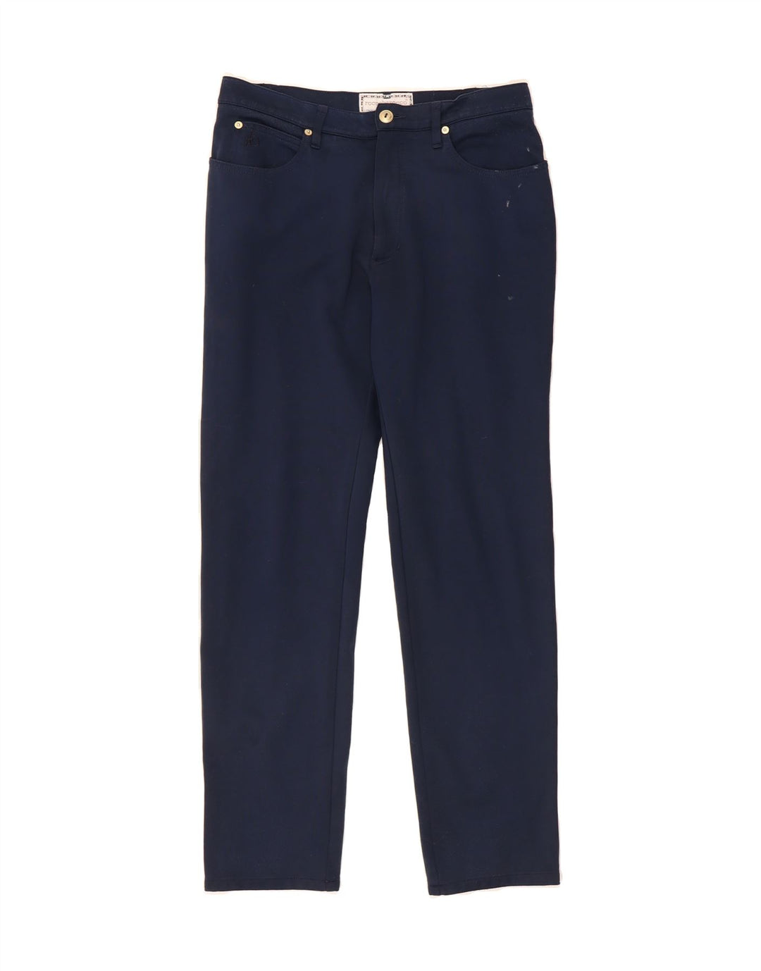 ROCCOBAROCCO Mens Slim Casual Trousers W33 L30 Navy Blue Polyester Vintage Roccobarocco and Second-Hand Roccobarocco from Messina Hembry 