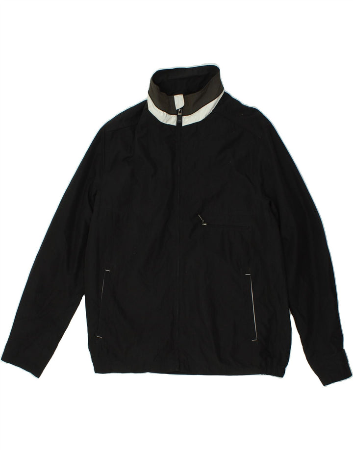 DOCKERS Mens Bomber Jacket UK 38 Medium Black Polyester Vintage Dockers and Second-Hand Dockers from Messina Hembry 