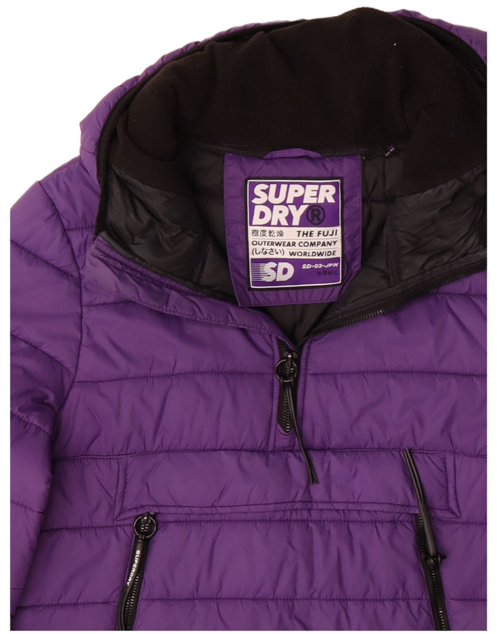 Jachetă căptușită cu glugă pentru femei Superdry UK 12 Poliester violet mediu