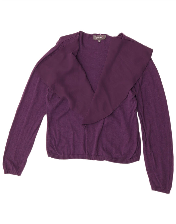 Pulover cardigan deschis pentru femei Marks & Spencer UK 14 bumbac violet mediu