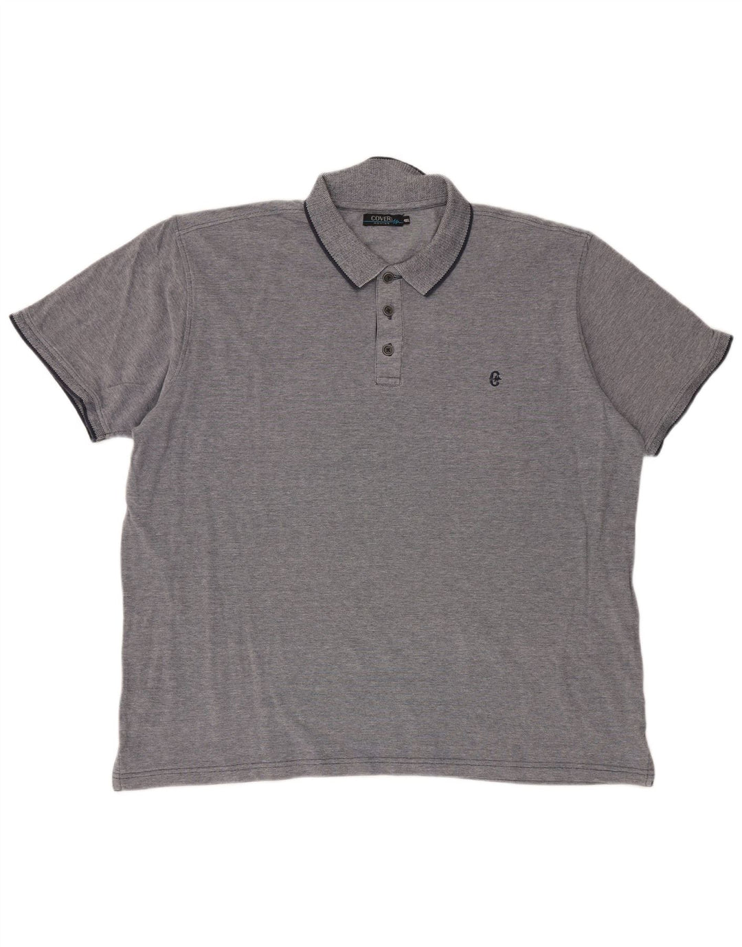 Tricou polo pentru bărbați Coveri 4XL bumbac gri