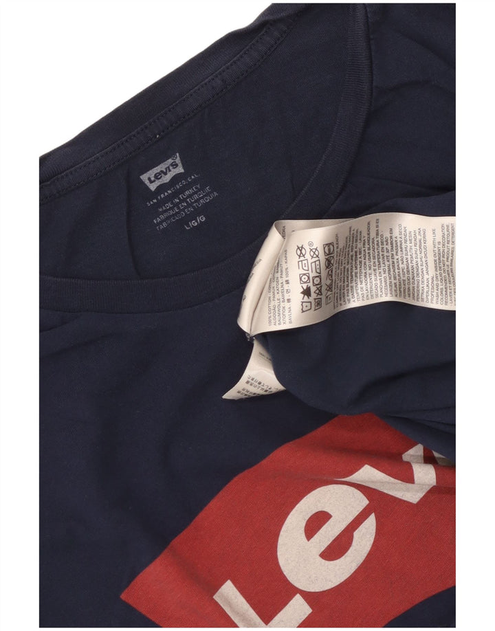 Tricou grafic pentru bărbați Levi's Top mare din bumbac bleumarin