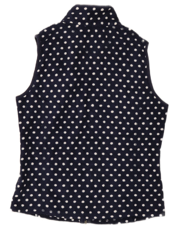 Marks & Spencer Fleece Gilet pentru femei UK 10 Small Bluemarin Blue Polka Dot