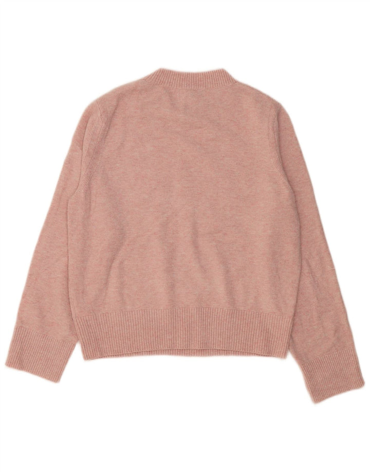 Pulover pentru femei Marks & Spencer cu decolteu rotund cu grafică, UK 14, roz mediu