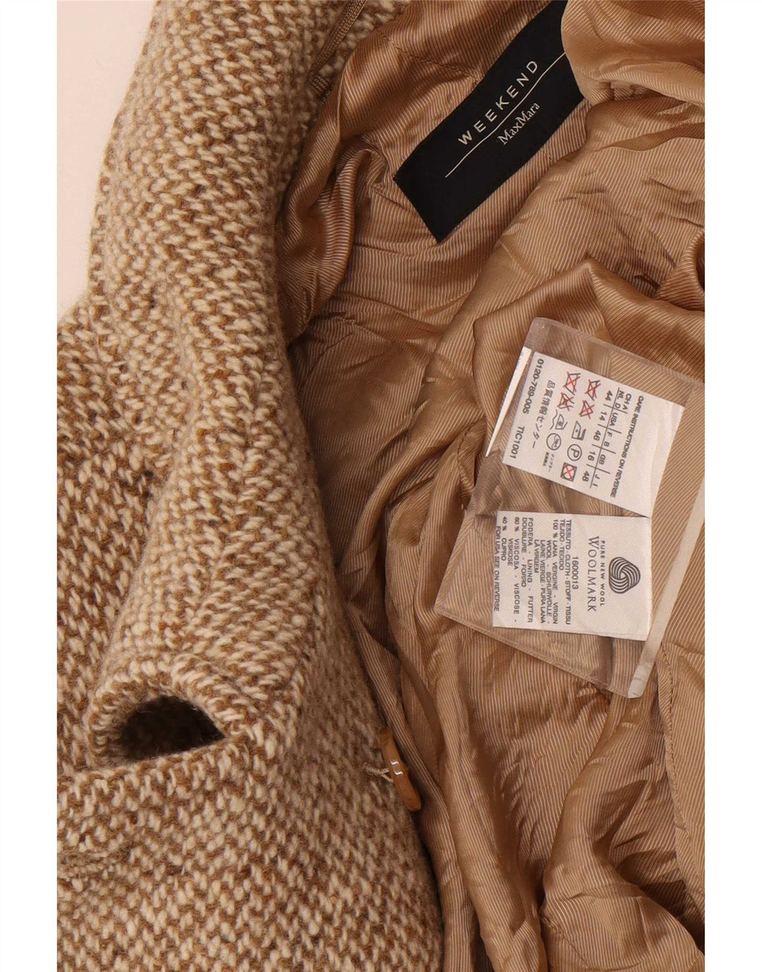Palton de weekend pentru femei Max Mara UK 16 Lână mare, bej, în schemă