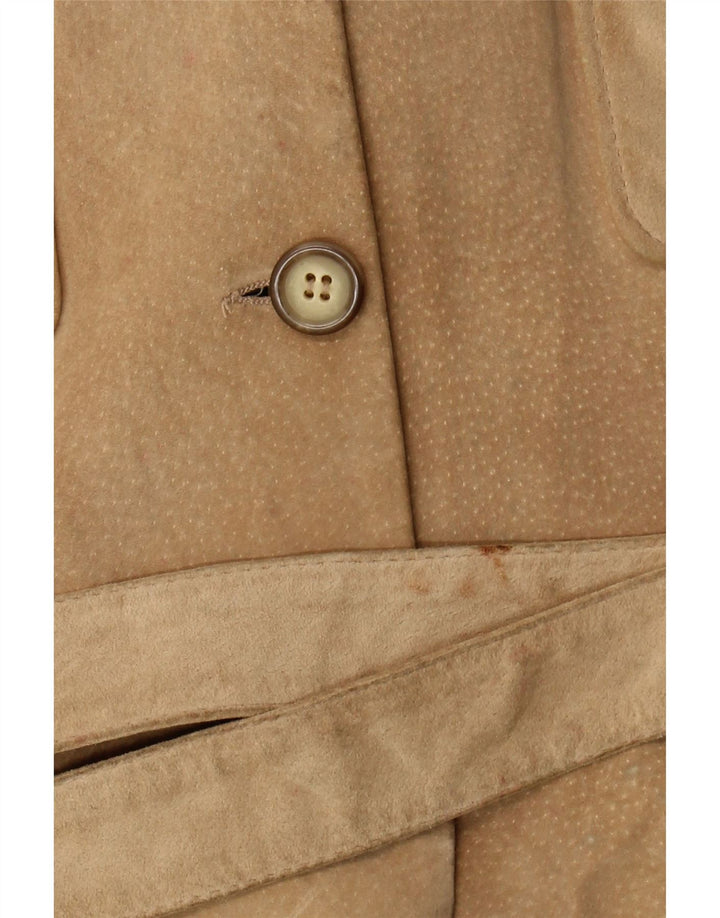 Jachetă vintage de piele intoarsa pentru femei IT 48 XL Bej