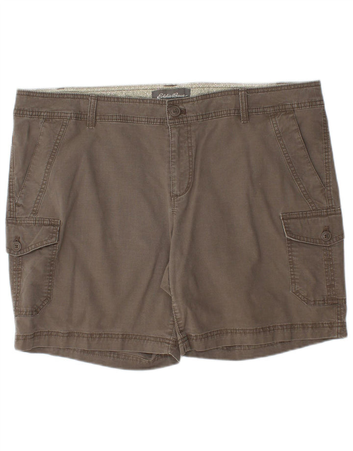 Pantaloni scurti cargo pentru femei Eddie Bauer US 18 2XL W40 bumbac gri