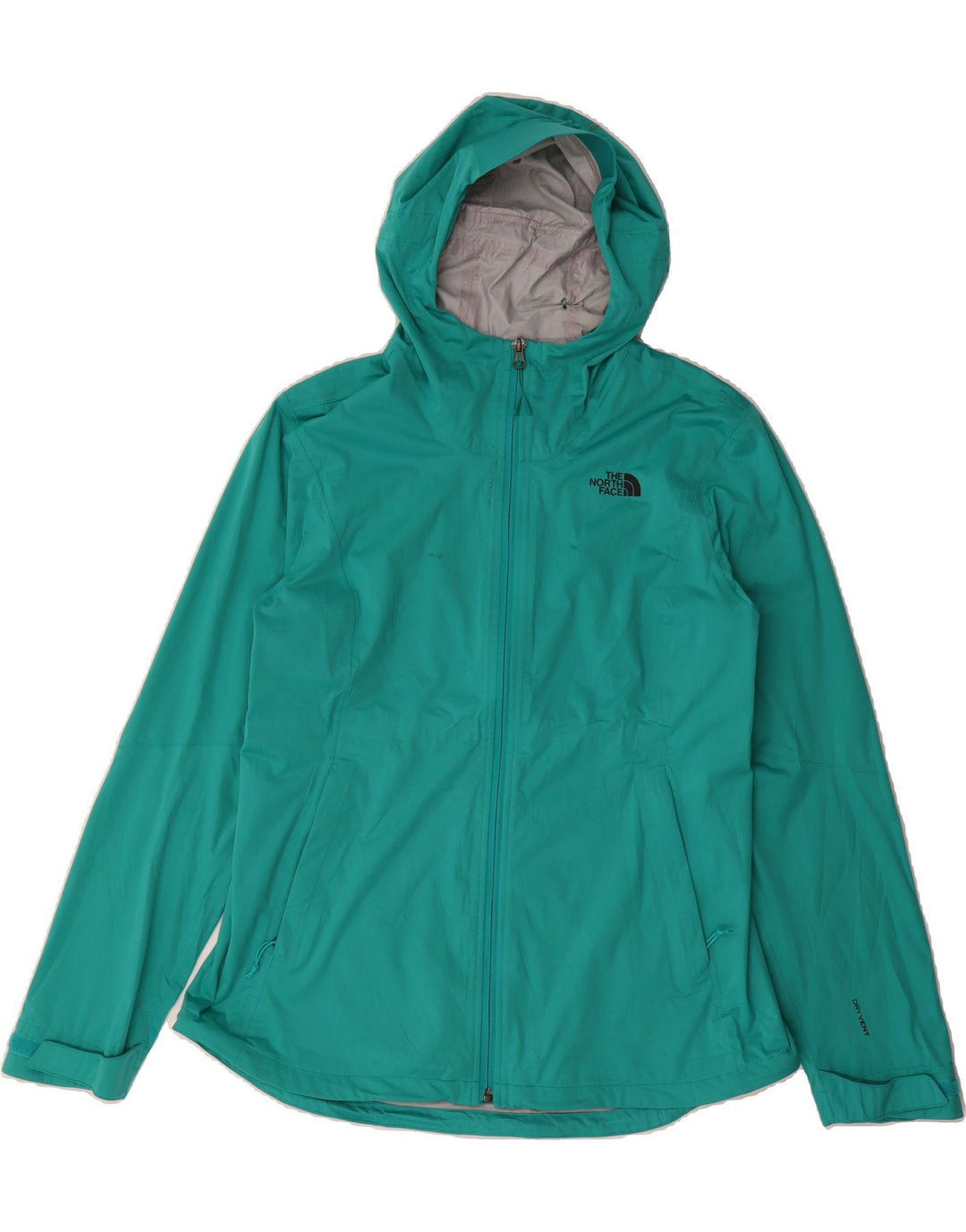 THE NORTH FACE Womens Hooded Rain Jacket UK 14 Large Turquoise Polyester Vintage The North Face and Second-Hand The North Face from Messina Hembry 