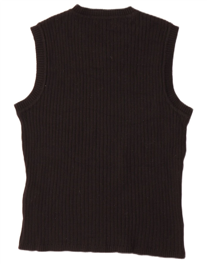 Vesta Zara Femei Tank Top UK 18 XL Lână neagră