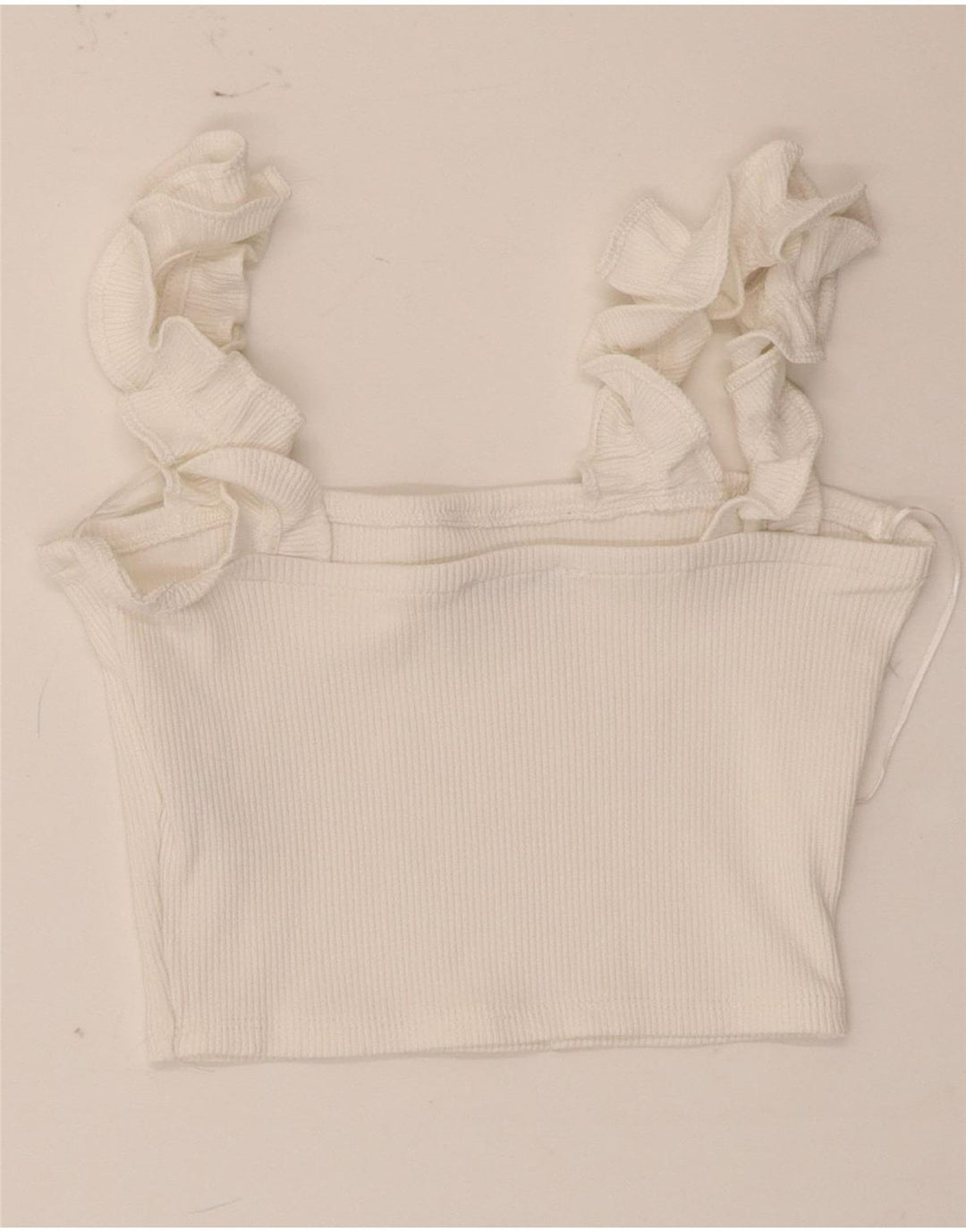 Crop Top pentru femei Zara UK 12 Poliester alb mediu