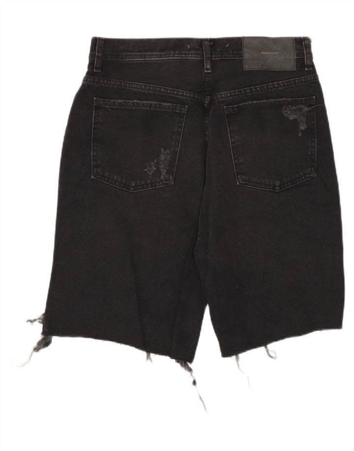 Pantaloni scurți din denim învechit pentru bărbați Zara EU 38 Small W30 Negru