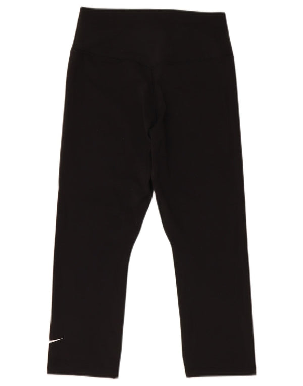 NIKE Womens Dri Fit Capri Leggings UK 6 XS Black Polyester