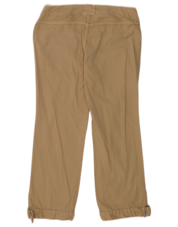 Pantaloni tăiați pentru femei Benetton cu talie joasă IT 40 Small W30 L24 Bej Bumbac
