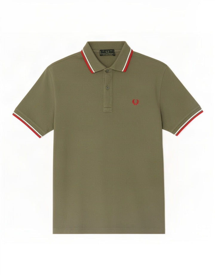 Cămașă polo Fred Perry pentru bărbați, bumbac kaki mare