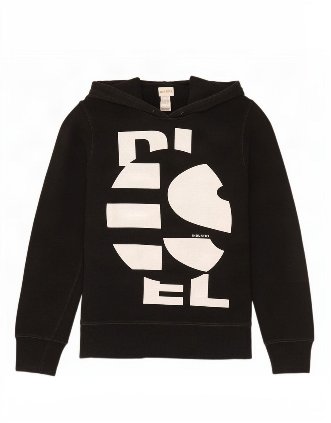 Pulover cu glugă cu grafic pentru bărbați Diesel, mare, negru, bumbac