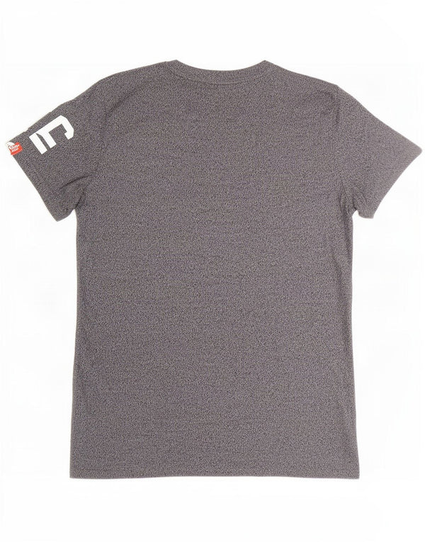 Tricou grafic pentru bărbați Superdry Top din bumbac cu pete gri mediu