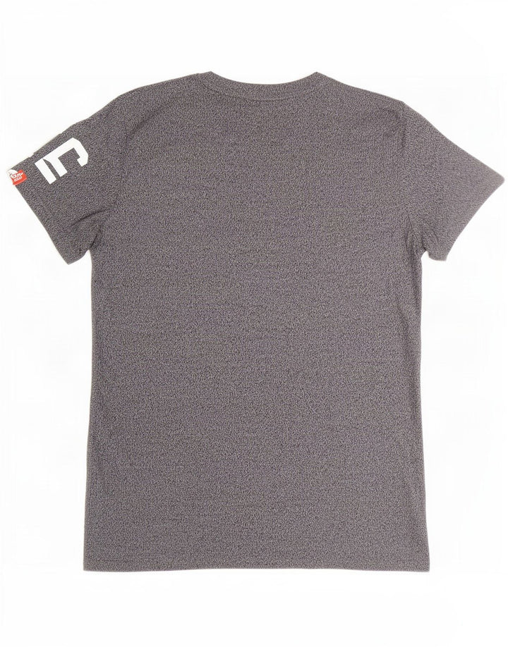 Tricou grafic pentru bărbați Superdry Top din bumbac cu pete gri mediu